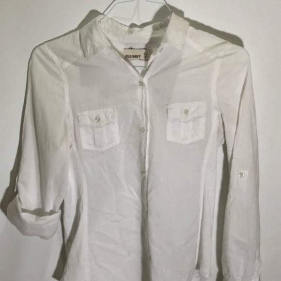 Old Navy White Button Down Shirt Size Small - Picture 4 of 4